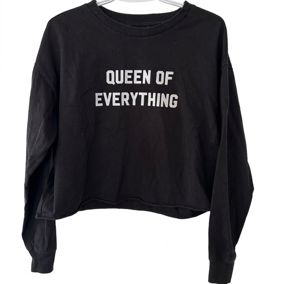 Streetwear Society Tops - Black Crop Lightweight Sweater